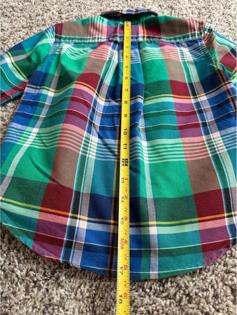 POLO Ralph Lauren Boy's Size 3T Multicolor Plaid 100% Cotton Long Sleeve Shirt